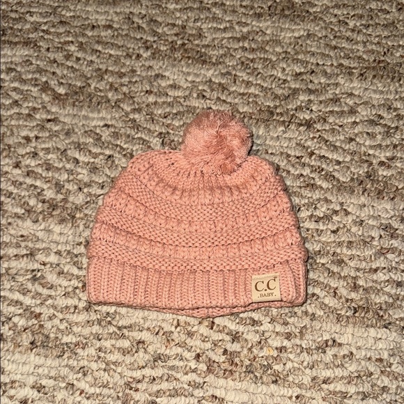 C.C Kids Blush Knit Pom Beanie - Picture 1 of 1